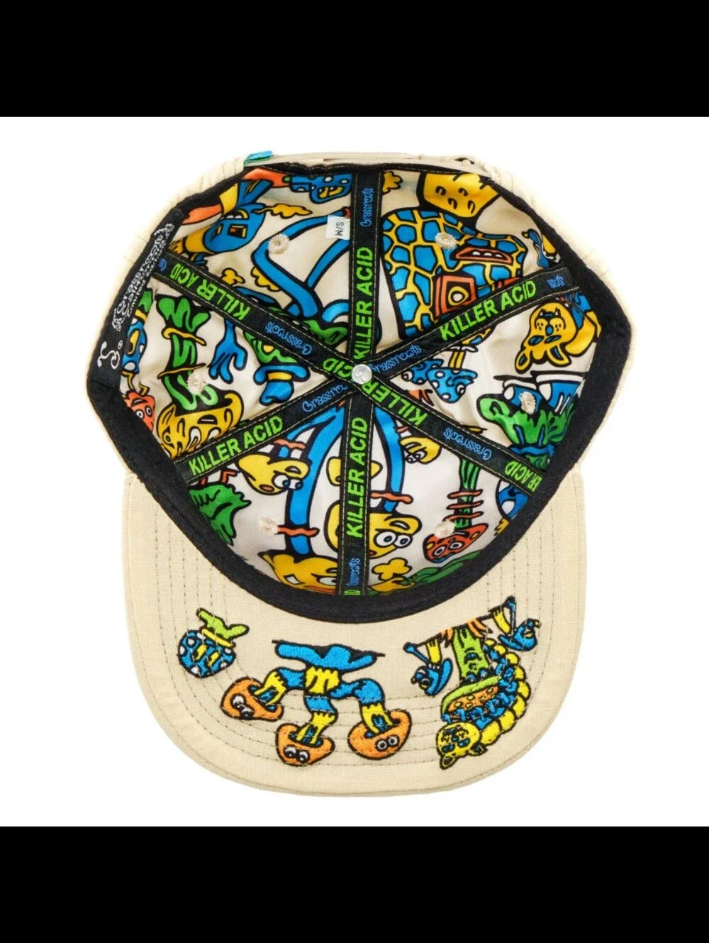 Grassroots California x Killer Acid Mushroom Tan Snapback Hat (Limited Edition)